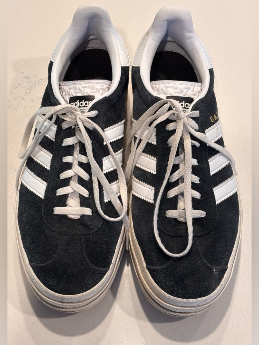 adidas Women’s Size 8.5 Gazelle Bold Navy Suede Sneakers 3 Layer - Picture 2 of 11